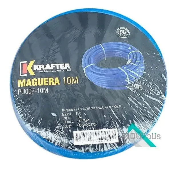 Manguera De Aire Para Compresor Azul 10mts C/ Acoples Rapido