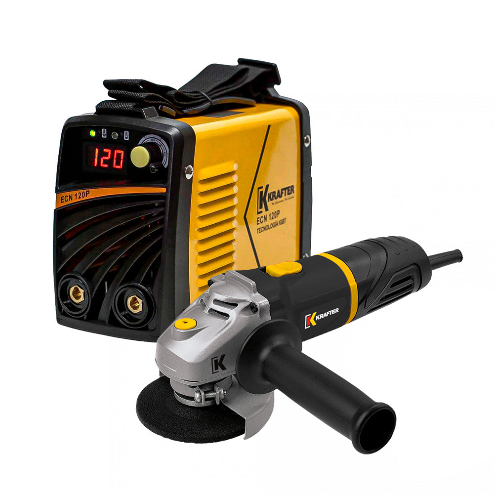 Pack Soldadora INV ECN 120P + Esmeril 115MM KRAFTER