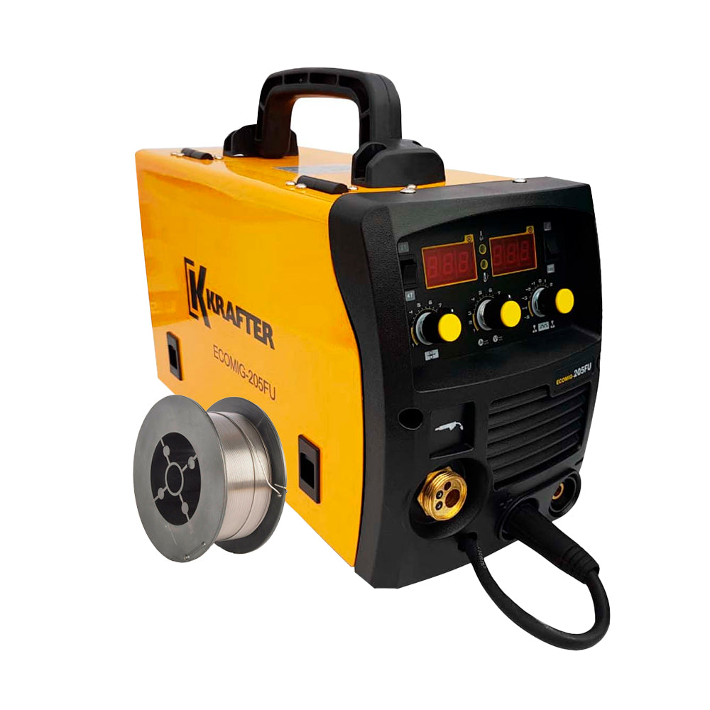 Pack Soldadora ECOMIG-205UF + Rollo Alambre Flux 1KG KRAFTER