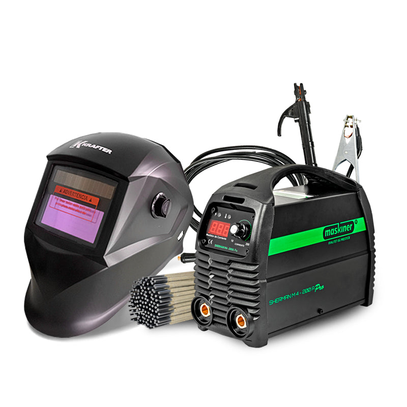 Pack Soldador Sherman M4 200 Amp + Mascara Fotosensible  + Electrodos