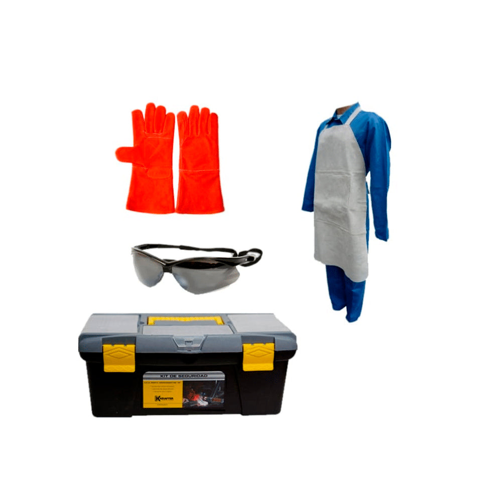 Pack Soldadora INV ECN 120P + Mascara Fella + Kit Seguridad KRAFTER