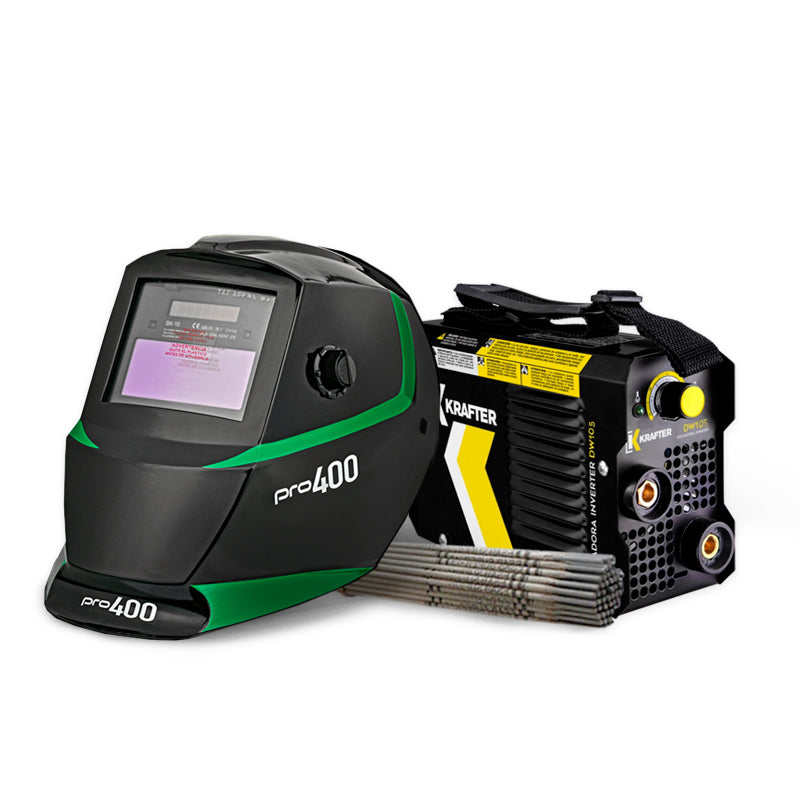 Pack Soldadora Krafter DW-105 Black + Máscara Fotosensible + Electrodos