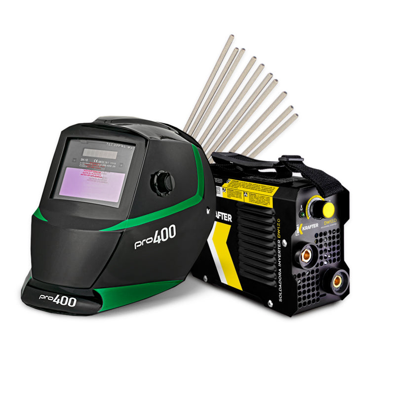 Pack Soldadora DW 120 Krafter + Máscara fotosensible + Electrodos