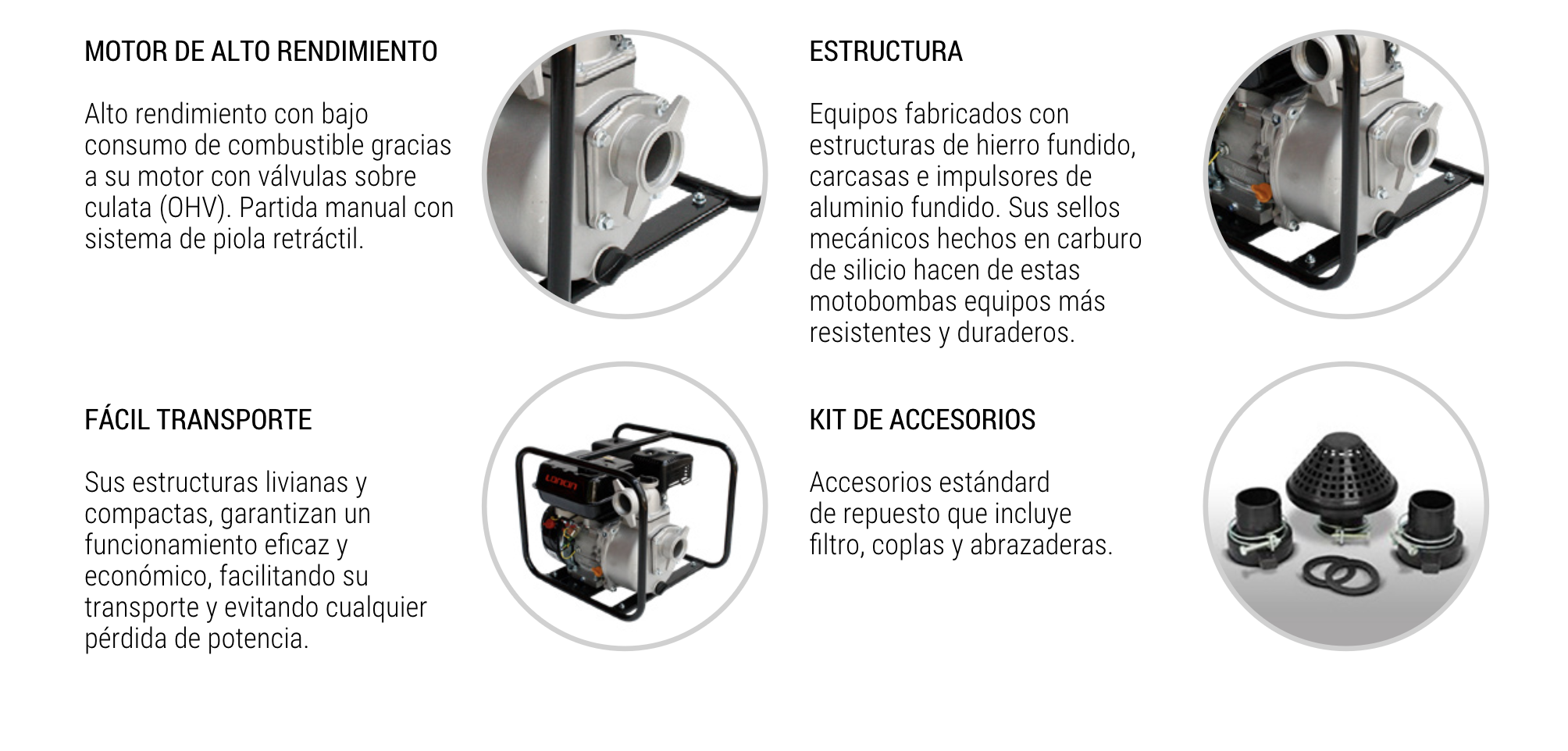 Motobomba Gasolina LONCIN 2″x 2″