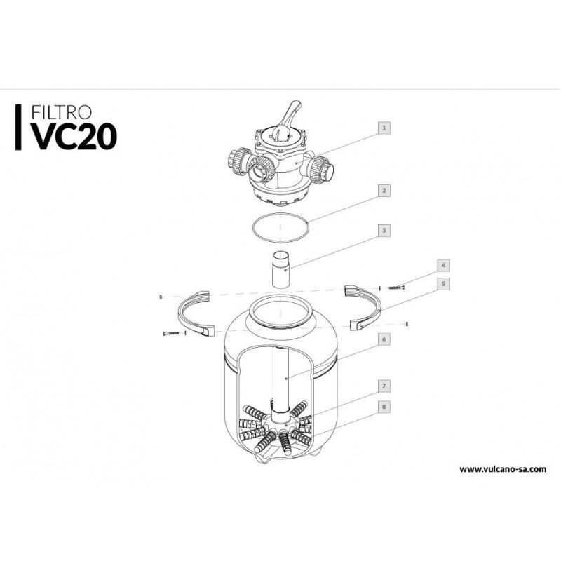 Filtro para Piscina VC-20 360mm VULCANO